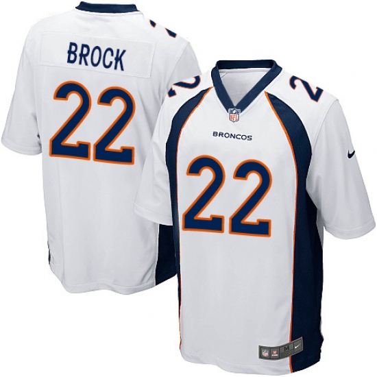 Men's Nike Denver Broncos #22 Tramaine Brock Game White NFL Jersey - Ujersey