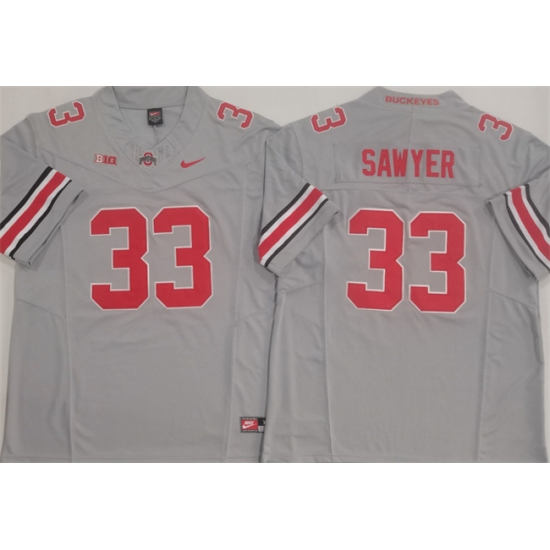 Men's Ohio State Buckeyes #33 Jack Sawyer Grey F.U.S.E. Limited Stitched Jersey - Ujersey