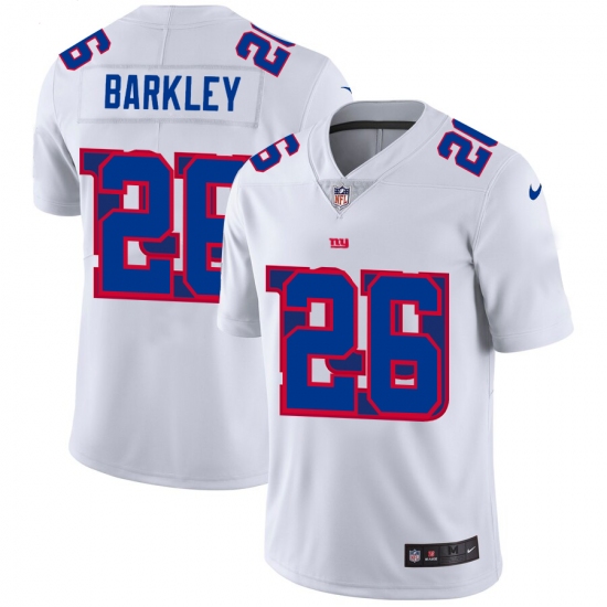 Men's New York Giants #26 Saquon Barkley White Nike White Shadow Edition Limited Jersey