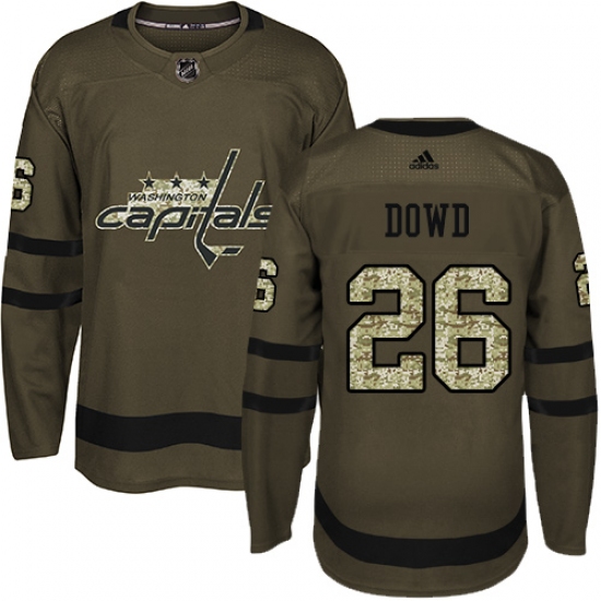 Men's Adidas Washington Capitals #26 Nic Dowd Premier Green Salute to Service NHL Jersey - Ujersey