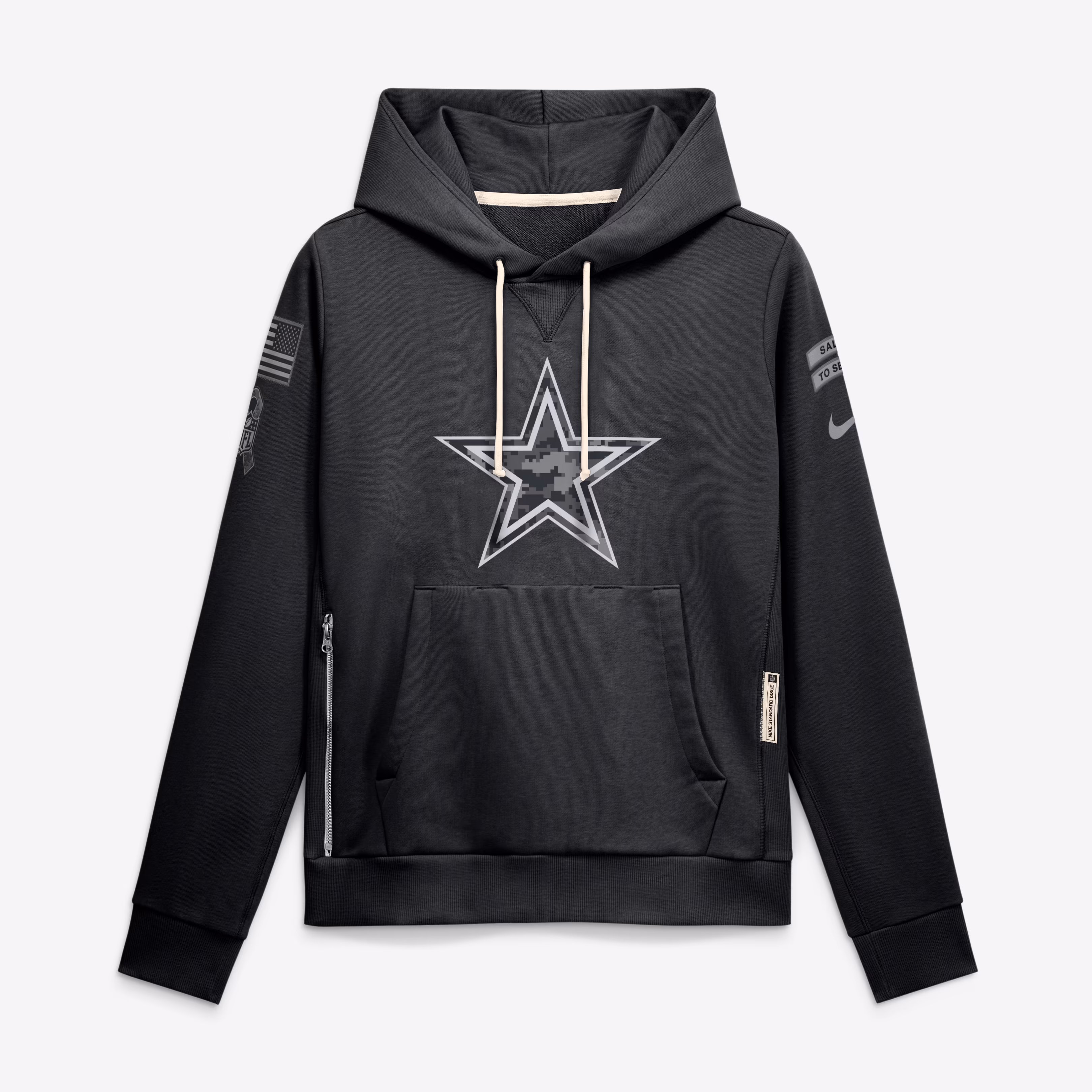 Women's Dallas Cowboys  Nike Black 2026 Salute to Service Sideline Dri-FIT Pullover Hoodie - Ujersey Shop