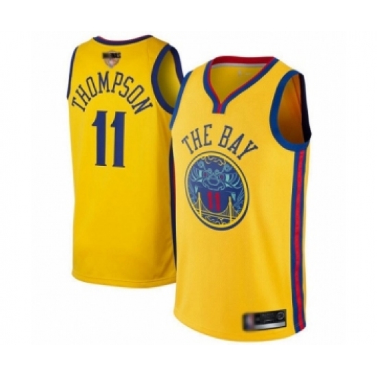 Men's Golden State Warriors #11 Klay Thompson Swingman Gold 2019 Basketball Finals Bound Basketball Jersey - City Edition - Ujersey