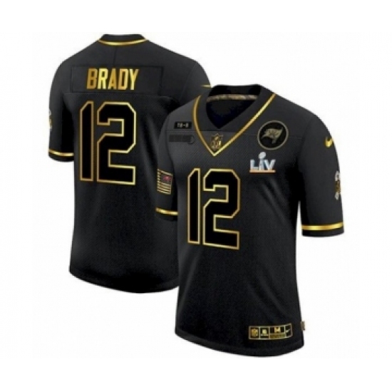 Youth Tampa Bay Buccaneers #12 Black Super Bowl LV Jersey Salute To Service - Ujersey
