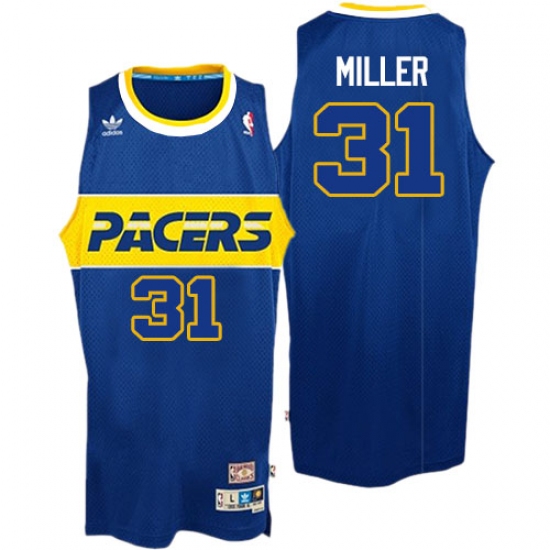 Men's Adidas Indiana Pacers #31 Reggie Miller Swingman Blue Rookie Throwback NBA Jersey - Ujersey