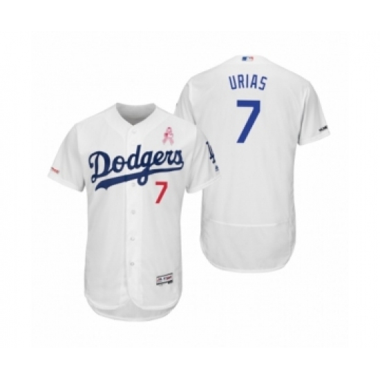Men's Julio Urias Los Angeles Dodgers #7 White 2019 Mothers Day Flex Base Home Jersey