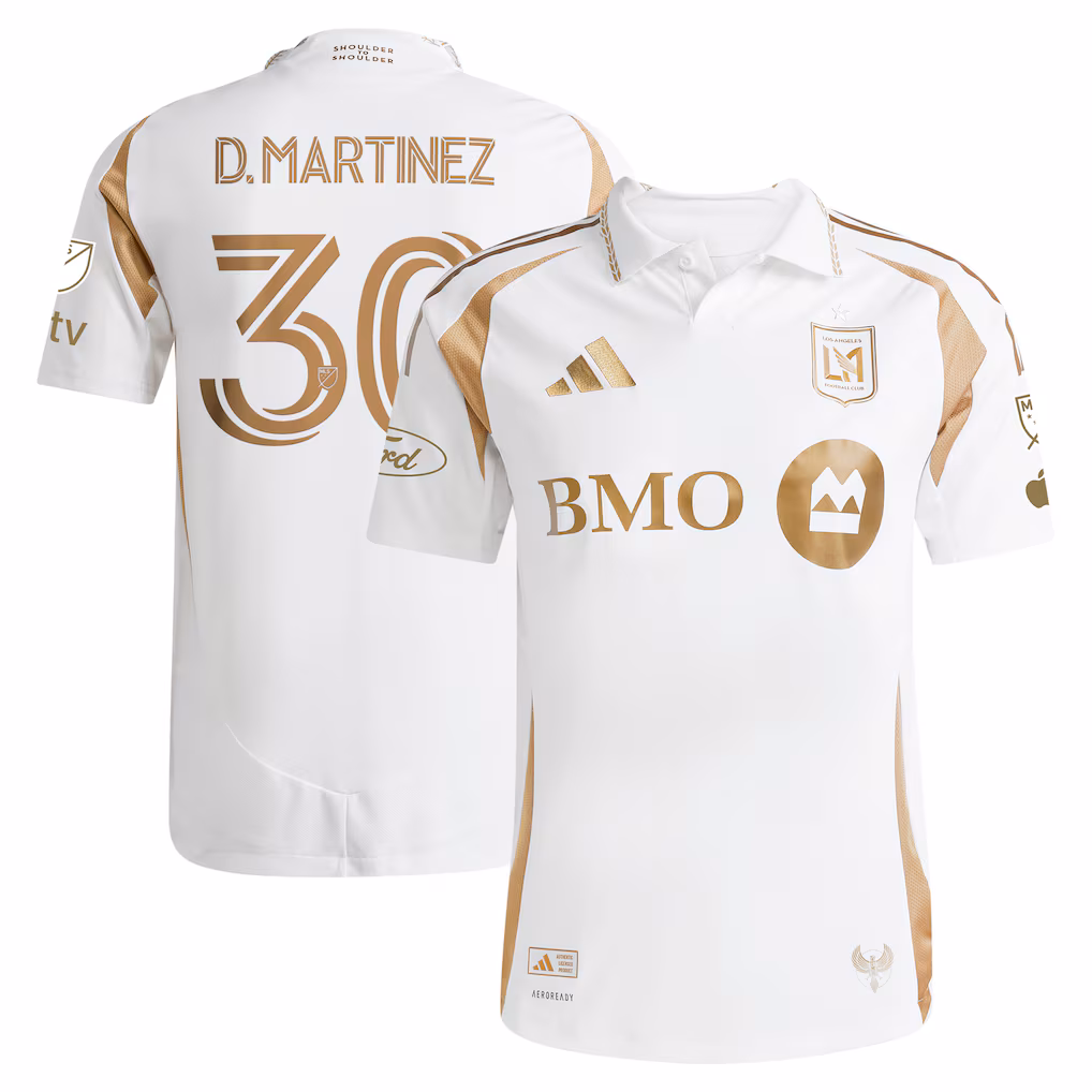 Men's LAFC David Martinez adidas White 2025 Secondary Authentic Player Jersey - ujerseystore