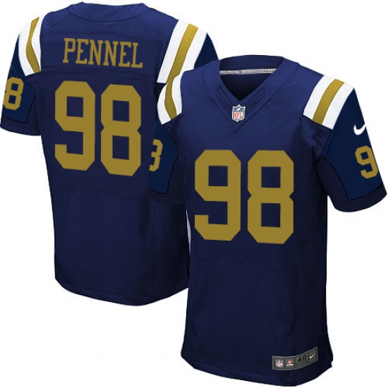 Men's Nike New York Jets #98 Mike Pennel Elite Navy Blue Alternate NFL Jersey - Ujersey