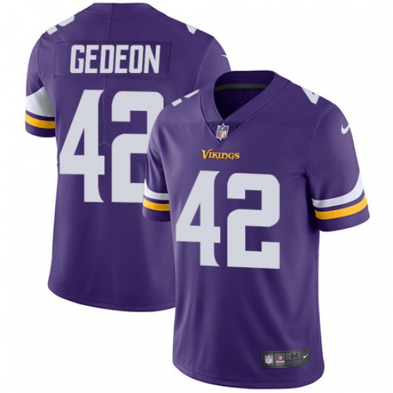 Men's Nike Minnesota Vikings #42 Ben Gedeon Purple Team Color Vapor Untouchable Limited Player NFL Jersey - Ujersey