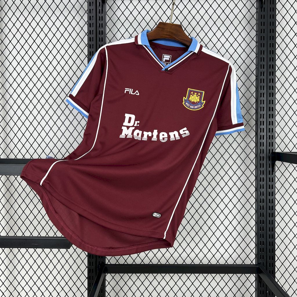 West Ham United Retro Football Jersey Home Custom Shirt 1999/01 - ujerseystore