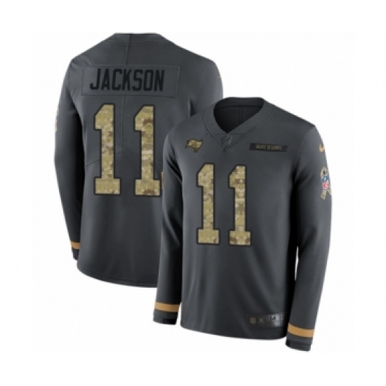 Men's Nike Tampa Bay Buccaneers #11 DeSean Jackson Limited Black Salute to Service Therma Long Sleeve NFL Jersey - Ujersey
