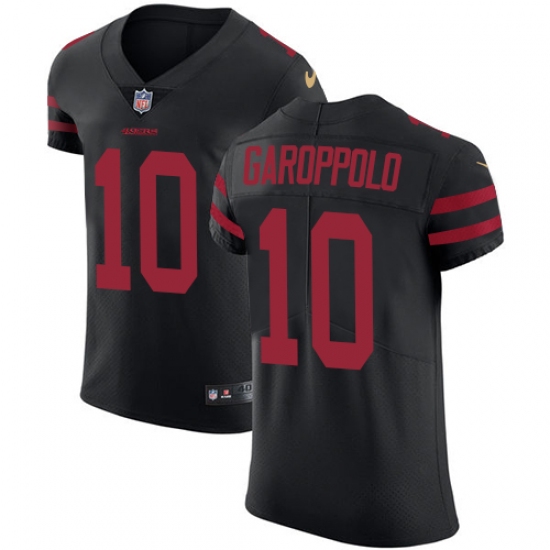 Men's Nike San Francisco 49ers #10 Jimmy Garoppolo Black Alternate Vapor Untouchable Elite Player NFL Jersey - Ujersey