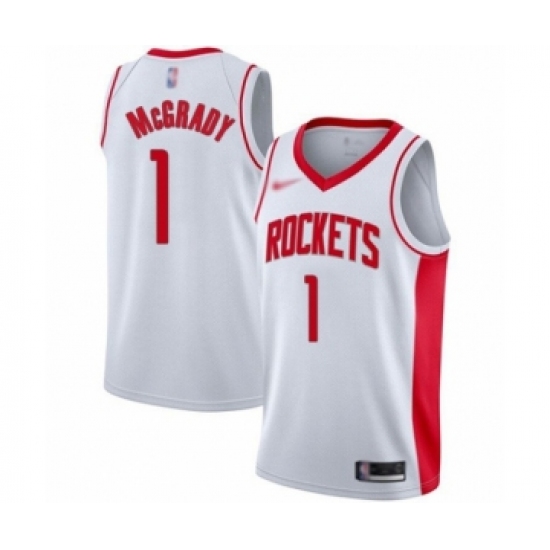 Youth Houston Rockets #1 Tracy McGrady Swingman White Finished Basketball Jersey - Association Edition - Ujersey