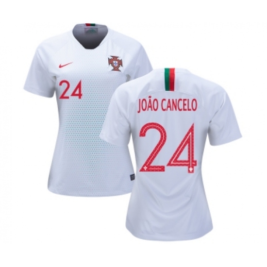 Women's Portugal #24 Joao Cancelo Away Soccer Country Jersey