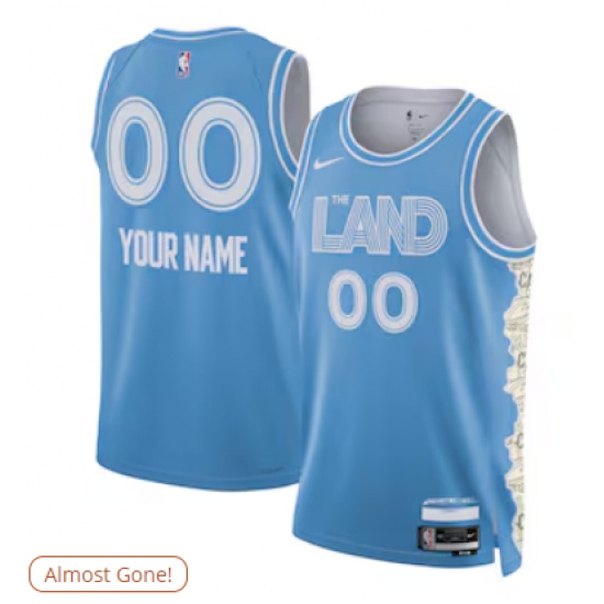 Unisex Cleveland Cavaliers Nike Light Blue 2024-25 Custom Swingman Jersey - Ujersey
