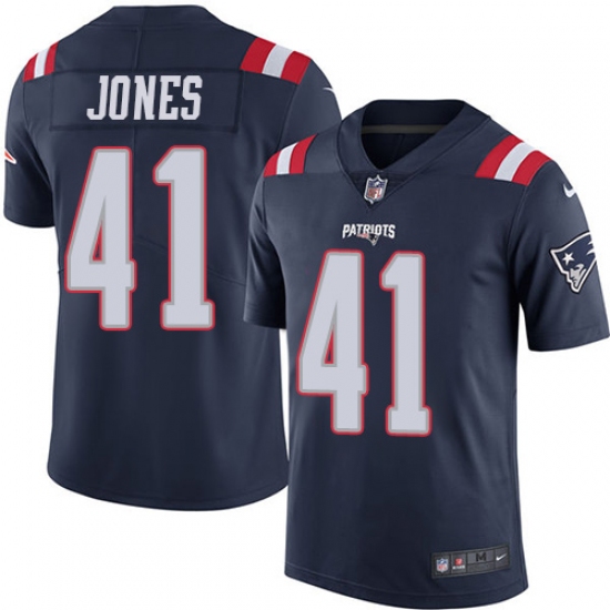Youth Nike New England Patriots #41 Cyrus Jones Limited Navy Blue Rush Vapor Untouchable NFL Jersey - Ujersey