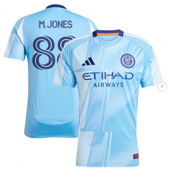 Men's New York City FC Malachi Jones adidas Light Blue 2025 The Excelsior Kit Replica Player Jersey - Ujersey
