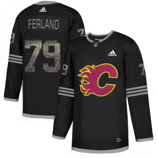 Men's Adidas Calgary Flames #79 Michael Ferland Black Authentic Classic Stitched NHL Jersey - Ujersey