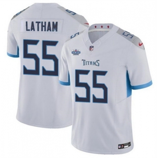 Men's Tennessee Titans #55 JC Latham White 2024 F U S E With Draft Vapor Limited Stitched Football Jersey