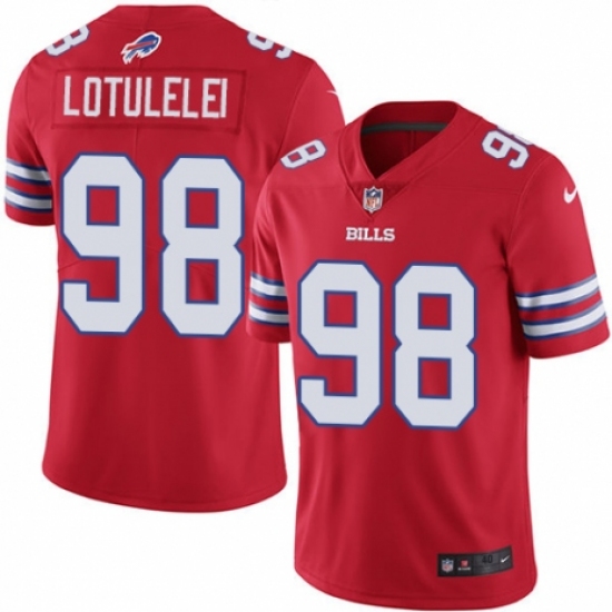 Men's Nike Buffalo Bills #98 Star Lotulelei Elite Red Rush Vapor Untouchable NFL Jersey - Ujersey