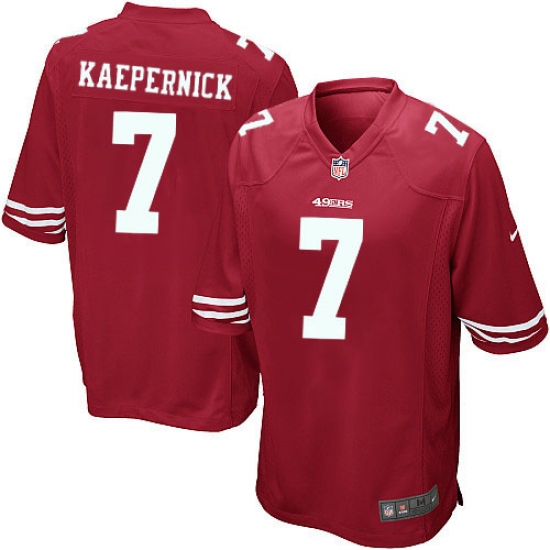 Men's Nike San Francisco 49ers #7 Colin Kaepernick Game Red Team Color NFL Jersey - Ujersey