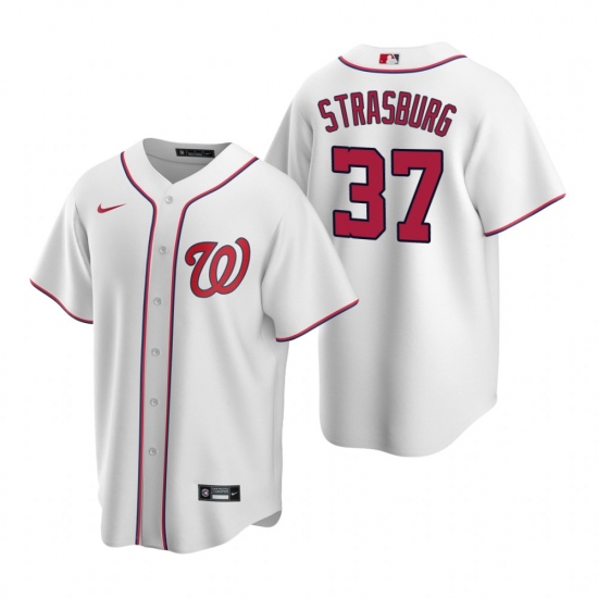 Men's Nike Washington Nationals #37 Stephen Strasburg White Home Stitched Baseball Jersey - Ujersey