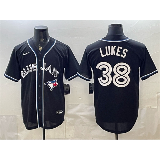 Men's Toronto Blue Jays #38 Nathan Lukes 2026 Fashion Replica Black Out Stitched Baseball Jersey - Ujersey
