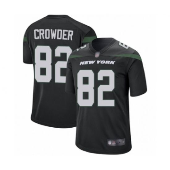 Men's New York Jets #82 Jamison Crowder Game Black Alternate Football Jersey - Ujersey