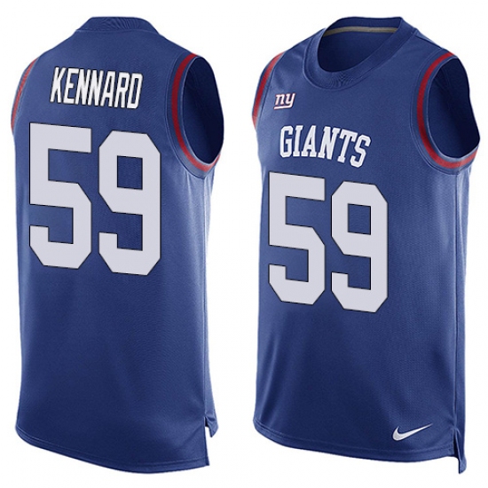 Men's Nike New York Giants #59 Devon Kennard Limited Royal Blue Player Name & Number Tank Top NFL Jersey - Ujersey