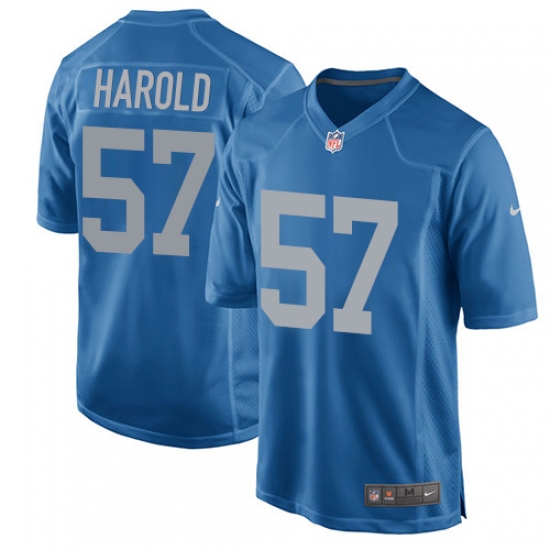 Men's Nike Detroit Lions #57 Eli Harold Game Blue Alternate NFL Jersey - Ujersey