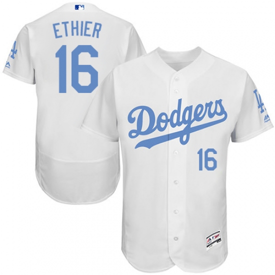 Men's Majestic Los Angeles Dodgers #16 Andre Ethier Authentic White 2016 Father's Day Fashion Flex Base MLB Jersey - Ujersey
