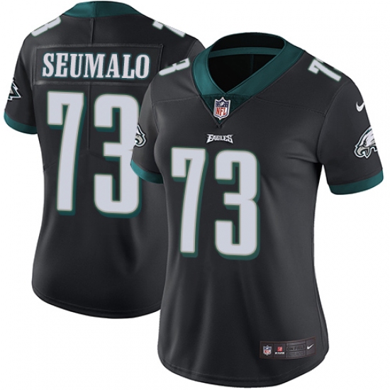 Women's Nike Philadelphia Eagles #73 Isaac Seumalo Black Alternate Vapor Untouchable Limited Player NFL Jersey - Ujersey