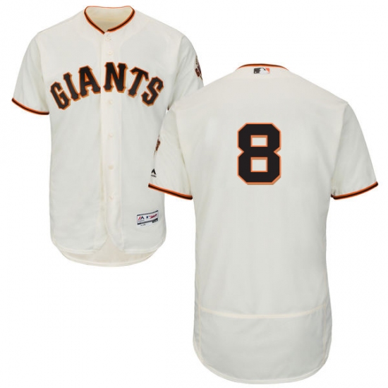 Men's Majestic San Francisco Giants #8 Hunter Pence Cream Home Flex Base Authentic Collection MLB Jersey - Ujersey