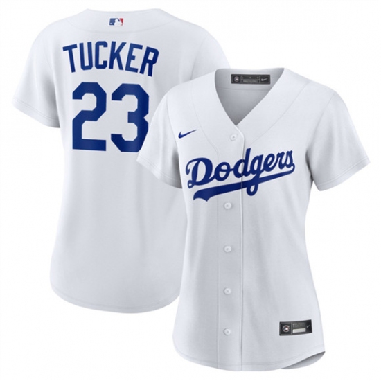 Women's Los Angeles Dodgers #23 Kyle Tucker White Cool Base Stitched Baseball Jersey(Run Small) - Ujersey