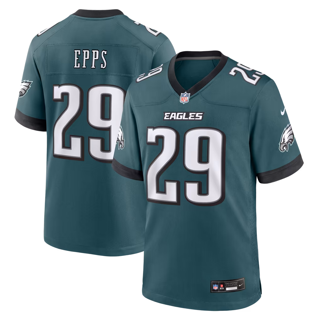 Men's Philadelphia Eagles Marcus Epps Nike Midnight Green Team Game Jersey - Ujersey