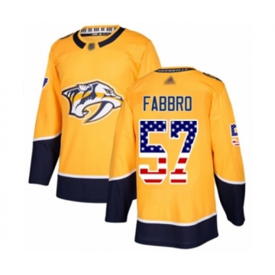 Youth Nashville Predators #57 Dante Fabbro Authentic Gold USA Flag Fashion Hockey Jersey - Ujersey