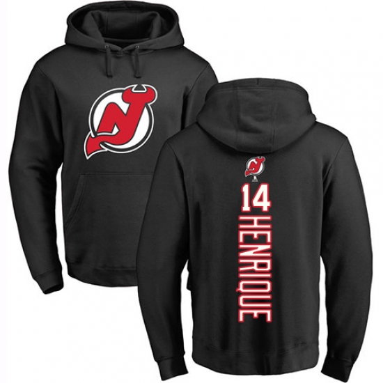 NHL Adidas New Jersey Devils #14 Adam Henrique Black Backer Pullover Hoodie - ujerseystore