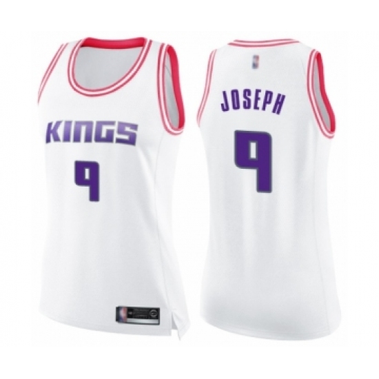 Women's Sacramento Kings #9 Cory Joseph Swingman White Pink Fashion Basketball Jersey - Ujersey