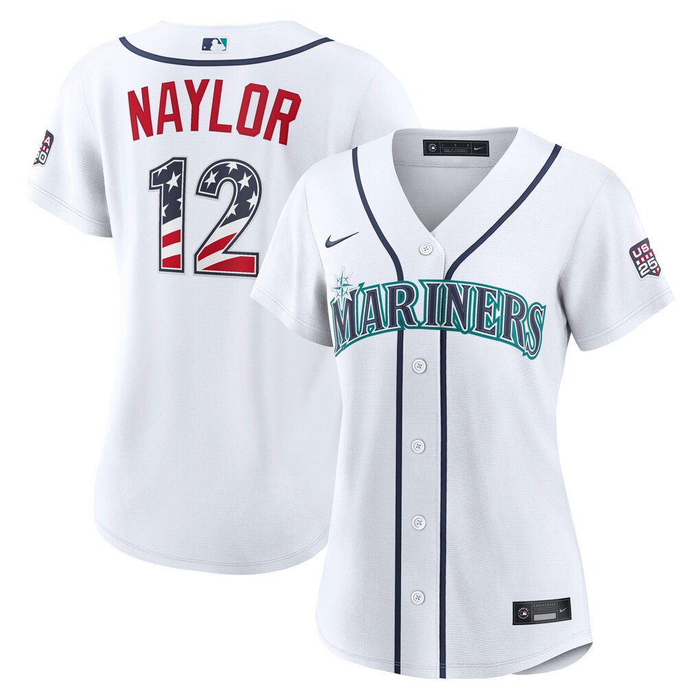 Women's Seattle Mariners Josh Naylor Nike White USA 250 Fourth of July Home Stadium Jersey - Ujersey