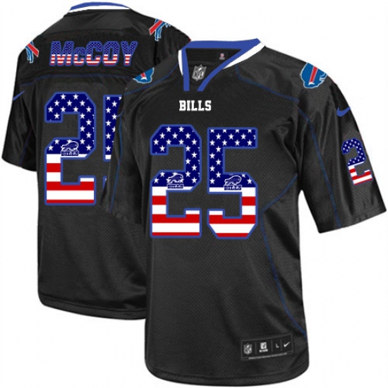 Men's Nike Buffalo Bills #25 LeSean McCoy Elite Black USA Flag Fashion NFL Jersey - Ujersey