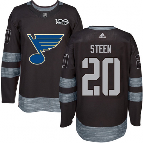 Men's Adidas St. Louis Blues #20 Alexander Steen Authentic Black 1917-2017 100th Anniversary NHL Jersey - Ujersey