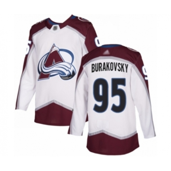 Men's Colorado Avalanche #95 Andre Burakovsky Authentic White Away Hockey Jersey - Ujersey