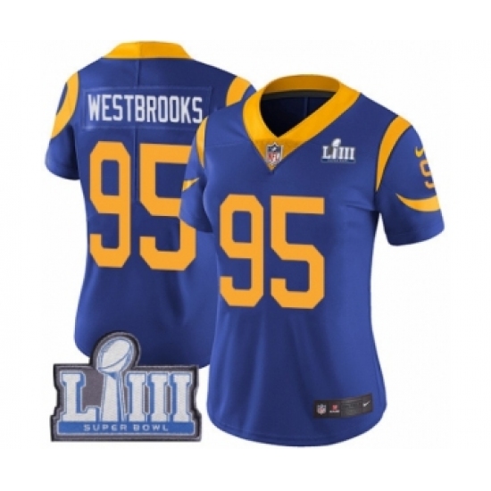 Women's Nike Los Angeles Rams #95 Ethan Westbrooks Royal Blue Alternate Vapor Untouchable Limited Player Super Bowl LIII Bound NFL Jersey - Ujersey