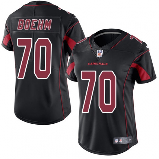 Women's Nike Arizona Cardinals #70 Evan Boehm Limited Black Rush Vapor Untouchable NFL Jersey - Ujersey