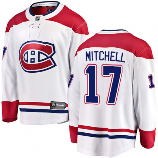 Youth Montreal Canadiens #17 Torrey Mitchell Authentic White Away Fanatics Branded Breakaway NHL Jersey - Ujersey