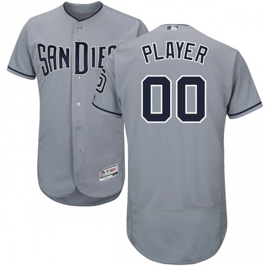Men's San Diego Padres Majestic Gray Road Flex Base Authentic Collection Custom Jersey - Ujersey