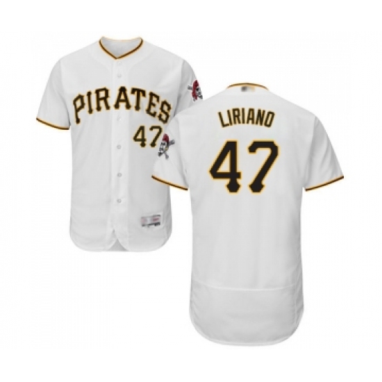 Men's Pittsburgh Pirates #47 Francisco Liriano White Home Flex Base Authentic Collection Baseball Jersey - Ujersey