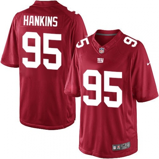 Youth Nike New York Giants #95 Johnathan Hankins Elite Red Jersey - Ujersey