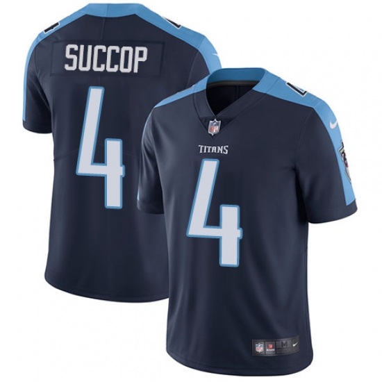 Youth Nike Tennessee Titans #4 Ryan Succop Navy Blue Alternate Vapor Untouchable Limited Player NFL Jersey - Ujersey
