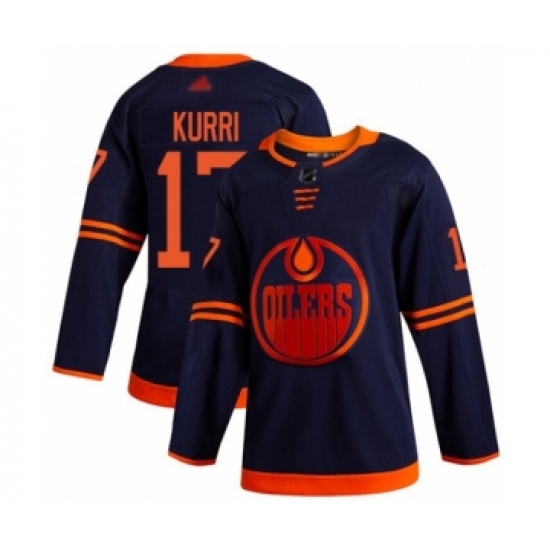 Youth Edmonton Oilers #17 Jari Kurri Authentic Navy Blue Alternate Hockey Jerseys - Ujersey
