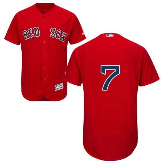 Men's Majestic Boston Red Sox #7 Christian Vazquez Red Alternate Flex Base Authentic Collection MLB Jersey - Ujersey